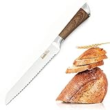 Alethron Brotmesser Wellenschliff, 20cm Bäckermesser Edelstahl, Brötchenmesser, Brot Backen...