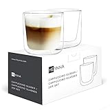 HEYNNA® Cappuccino Gläser dickwandig aus Borosilikatglas, spülmaschinenfest - Doppelwandige,...