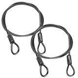 2 Stahlseil mit Ösen 1,5m x 5mm, Schlaufenkabel 1,5m, Schlaufenkabel, Drahtseil 5mm, Stahlkabel mit...