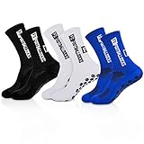 Xinstroe 3 Paare Sportsocken Fußball Herren, Anti Rutsch Grip Fußball Socken 38-46 Rutschfeste...