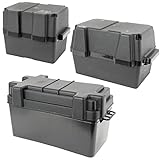 HonuNautic Batteriebox | schwarz | für 80 Ah Batterien für Boot, Schiff oder Yacht