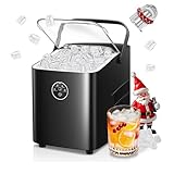 FOHERE Eiswürfelmaschine 14kg 24 Stunden, Eiswürfel in 5 Min, 2 Größen von Bullet Ice,...