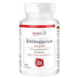 Zinkbisglycinat - mit 25mg Zink pro Tablette - 180 Tabletten - Hochdosiert - 100% Vegan – Deutsche...