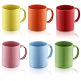 Evanda Kaffeebecher 6 Stück, große 350 ml Keramik Tasse, Trinkbecher, Tee und Glühwein,...