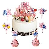 Tortendeko Set, 25 Stück Happy Birthday Cake Topper, Cartoon kuchen Deko Geburtstag, Tortenaufleger...