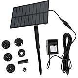 iplusmile Solar Wasserbrunnenpumpe Satz 1,5w Solarbetriebener Gartenbrunnen aus Abs Schwimmender...