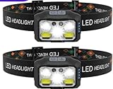 CIRULLI 2 er Stirnlampe led Set, Wiederaufladbar mit 6 Leuchtmodi,Wasserdichte, Einstellbarer Winkel...