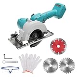 Bürstenlose Mini Kreissäge, Handkreissäge für Makita 18V Li-Ion Akku mit 3 Sägeblättern, 1800W...