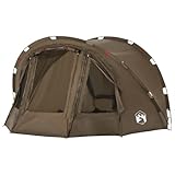 vidaXL Angelzelt 4 Personen, Karpfenzelt mit Steckverbindungssystem, Campingzelt mit E-Anschluss,...