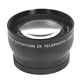 YIAGXIVG High-Definition-Teleobjektiv, 52 mm, 2,0-faches Makro-Objektiv für D5100 D3100 D90 D60...