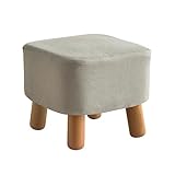 IBUYKE Polsterhocker, Fußhocker, Sofa hocker Stoff hocker mit abnehmbarem Leinenbezug 4 Beine...