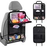 URAQT Auto Organizer, Kinder Auto Aufbewahrungstasche mit Faltbar Tisch, Multifunktionale Viele...
