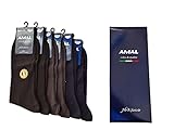 AMAL SOCKS Herrensocken aus Schottlandgarn, kurze Socken für Herren, 100 % Baumwolle, einfarbig, 6...