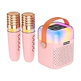 Acouto Karaoke -Maschine mit 2 Mikrofonen BT -Mikrofon und Lautsprecher KTV Set mit RGB Licht Effekt...