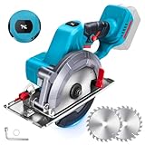 Akku Handkreissäge, 6 Zoll Bürstenlose Mini Kreissäge kompatibel mit Makita 18V Akku mit 2...