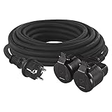 EMOS - IP44 Verlängerungskabel 10m - 2 Schuko-Steckdosen - wasserdicht, schlagfest, hitze- &...