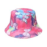 ReisezubehöR,Bucket Hut Unisex Fischerhut Doppelseitig Baumwolle Smiley Druck Sonnenhut UV Schutz...