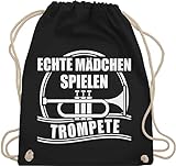 Shirtracer Turnbeutel Jute Beutel Gym Bag Rucksack - Musik Instrument Zubehör - Echte Mädchen...