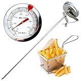 Analoges Fettthermometer,Analoges Bratenthermometer aus Edelstahl,Küchenprofi Frittier-Thermometer...