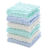 WinReal Baby Washcloths 6 Pcs Muslin Baby Face Towels Soft Muslin Washcloths for Newborn Cotton Wash...