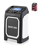 DigiFunk Baustellenradio mit Akku | Wiederaufladbar über USB | DAB+ / DAB, FM, Bluetooth, AUX |...