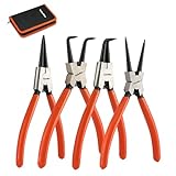 ValueMax Sprengringzangensatz 4tlg.,Sicherungsringzange Set 180mm mit Tasche, für Innen- und...