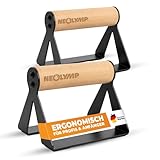 NEOLYMP 2er Set handgelenkschonende Holz Liegestützgriffe mit Calisthenics-Übungen - ergonomische...