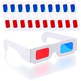 3D-Brille, 10 Paar Papier-Stereo Brillen, rote und Blaue Linsen Stereobrille für 3D-Filme und Reise...
