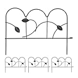 Relaxdays Beeteinfassung zum Stecken, 4 Zaunelemente, HxB: 28,5 x 39 cm, Metall, Beetzaun für...
