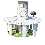 Baumbank für den Außenbereich, robuster runder Sitz, rückenfreier Pflanzenständer für Garten,...