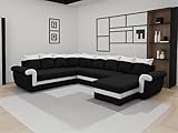 Bestmobilier Henry – Wohnlandschaft beidseitig montierbar mit Schlaffunktion – mit Bettkasten...