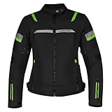 Motorradjacke für Damen mit zugelassenen Protektoren, super atmungsaktiv, grün, XL