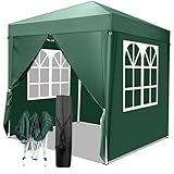 LEADZM 2x2m Pavillon,Pop-up,Winddicht,Wasserdicht,Faltpavillon,UV Schutz 50+,Höhenverstellbar,mit 4...