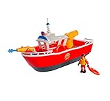 Simba 109252580 - Feuerwehrmann Sam Feuerwehrboot Titan, 32cm, schwimmendes Spielzeug-Schiff, ab 3...