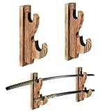 shankala Schwert-Wandhalterung, 1 Paar gehobener Haken-Schwertständer, Schwerthaken, Massivholz,...