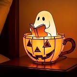 KZT Geister Leselampe Buchlampe Halloween Geister Nachtlicht Halloween-Dekoration Ghost...