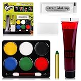 SFX Makeup Kit Halloween Schminke Set, Make-up Fake Blood, Kunstblut + 6 Farben Gesicht Body...