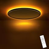 slochi LED Deckenleuchte, 22CM 15W 1500LM Deckenlampe Flach Dimmbar mit Fernbedienung, 1800K...