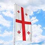 Deitert Flagge Georgien - Hissfahne Hochformat für Querausleger 150 x 400 cm