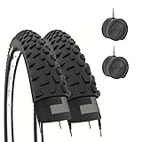 Ecovelò Unisex – Erwachsene 26x2.10 Kameras 2 MTB Reifen 26 x 2.10 (54-559) + Kammern, Schwarz