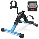 Pedaltrainer Bein- und Armtrainer mit LCD-Monitor faltbar (schwarz/blau)