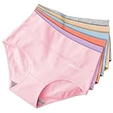 QINCAO Unterhosen Damen, 6er Pack Hohe Taille Slips Baumwolle Unterwäsche, Stretch Atmungsaktiv...