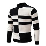 Beokeuioe Rollkragenpullover Herren Turtleneck Pullover Freizeit Grobstrick Pullover Strick...