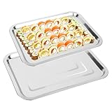 Trendecor Servierplatte 2 teiliges Set Edelstahl Servierteller Rechteckig Kellnertablett...