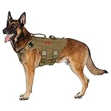 OneTigris Hundegeschirr X Destroyer taktisches Hundegeschirr 3 Griffe Heavy Duty Hundeweste mit...