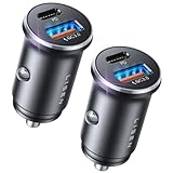 LISEN 2-Pack Zigarettenanzünder USB C, Metall KFZ Ladegerät, 54W Car Charger, PD&QC3.0 12v USB...