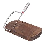 Block Käsehobel aus Akazienholz und Edelstahl, stabiler Käse mit Draht, vielseitig für Wurst,...