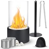 Dreamhigh® Bioethanol Kamin, Tischkamin Indoor, Tischfeuer für Indoor & Outdoor mit Deko Steinen,...