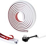 Zuxbolf 3M Mini Kabelkanal Selbstklebend Weiß Flexibler Kabelabdeckung Halbrunder Kabelleiste...