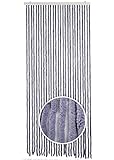 Kobolo Flauschvorhang Seilvorhang Türvorhang Chenille -grau- 27 Stränge - 90x210 cm